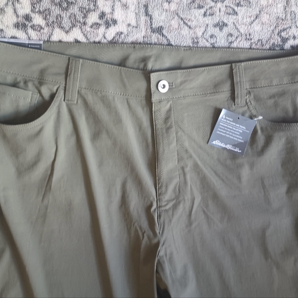 Eddie Bauer Travex UPF 50 Horizon Guide 5 Pocket Pants Womens 18 Tall Green NWT - Picture 3 of 14